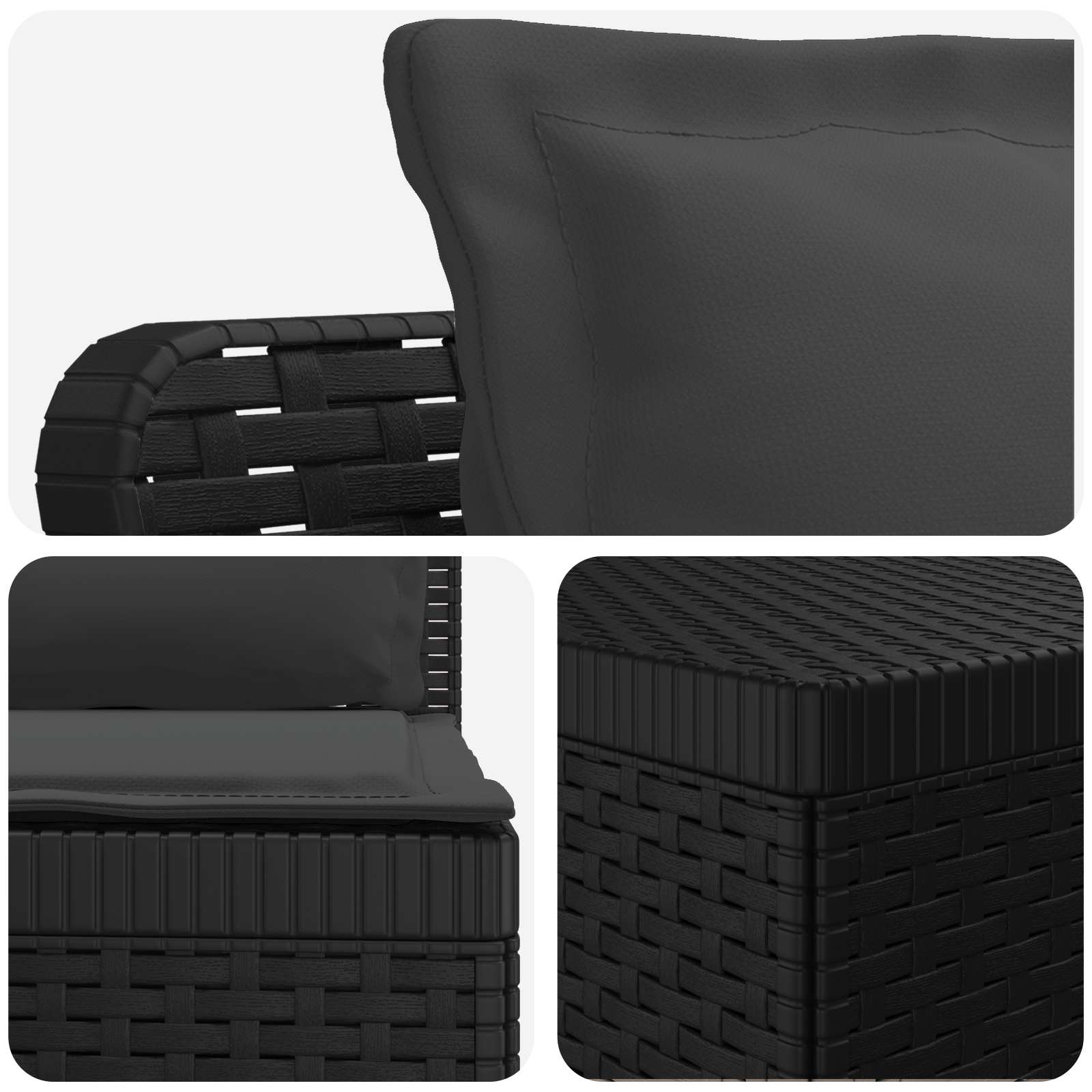 Divano da giardino 3 posti con cuscini in look rattan PP | homemem39