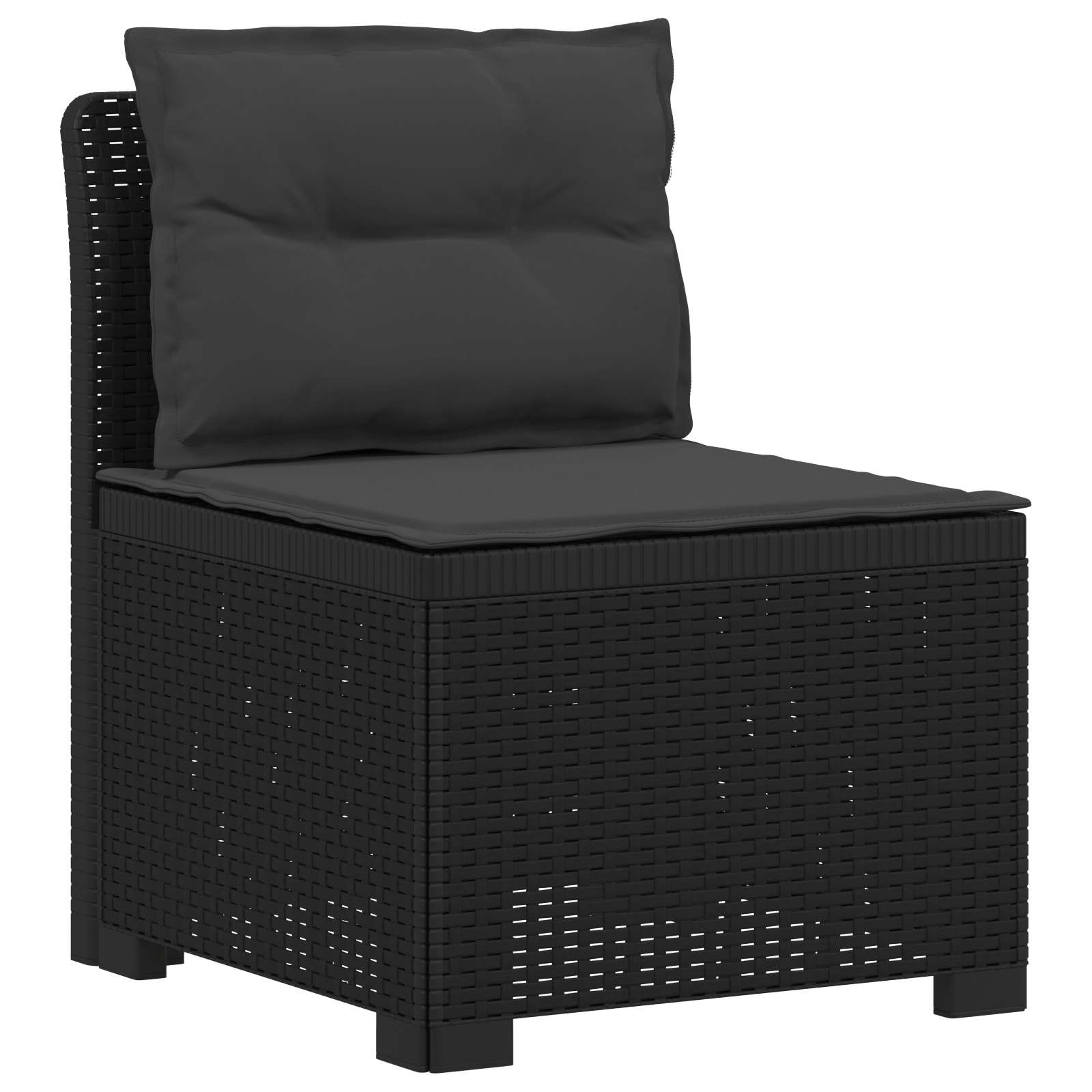 Divano da giardino 3 posti con cuscini in look rattan PP | homemem39