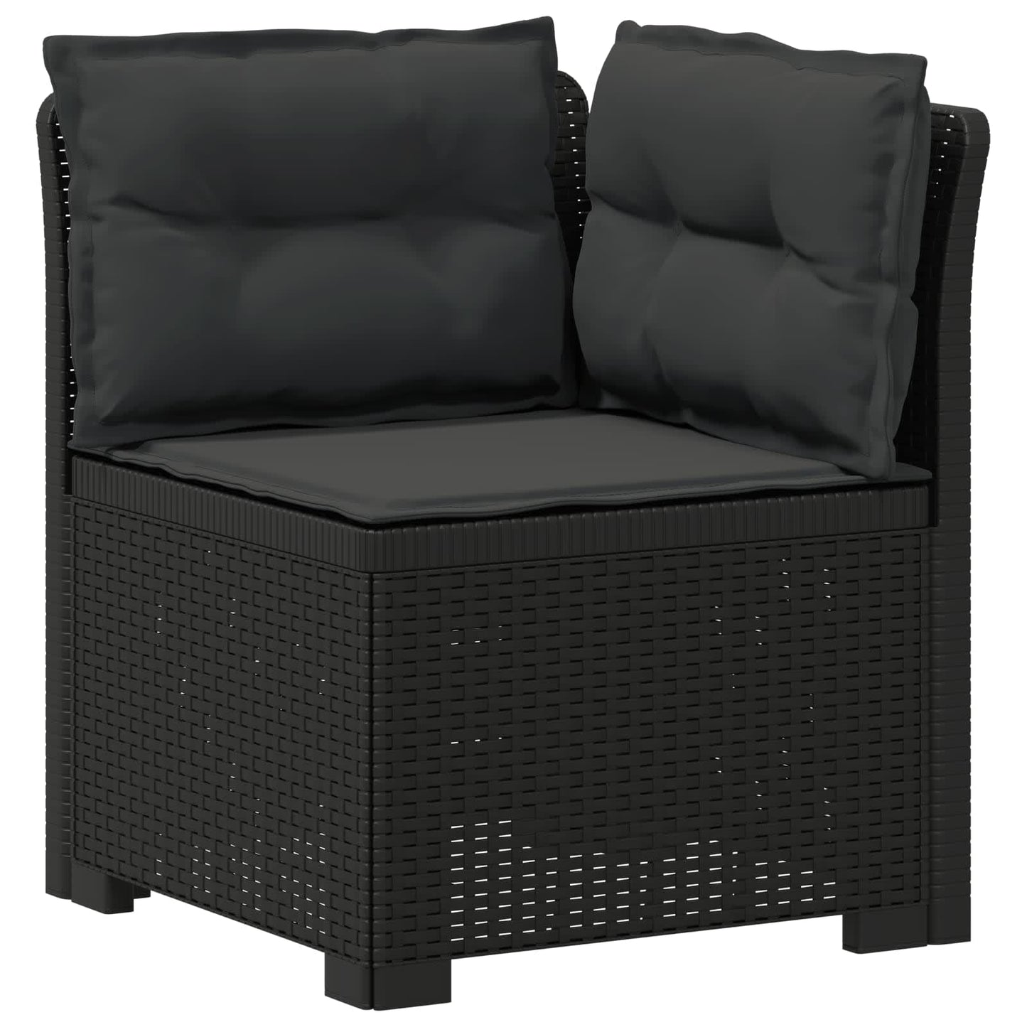 Divano da giardino 3 posti con cuscini in look rattan PP | homemem39