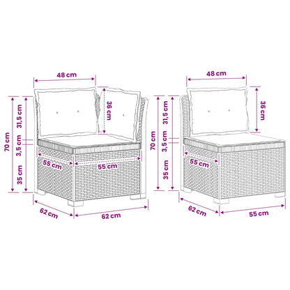 Divano da giardino 3 posti con cuscini in look rattan PP Bianco | homemem39