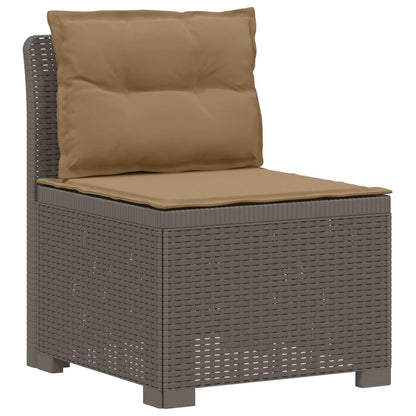 Divano da giardino 3 posti con cuscini in look rattan PP | homemem39