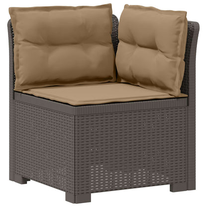 Divano da giardino 3 posti con cuscini in look rattan PP | homemem39