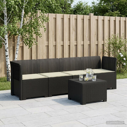 Divano da Giardino a 4 Posti con Cuscini in Stile Rattan PP | homemem39