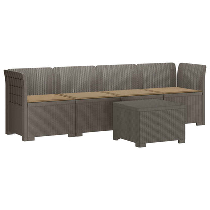 Divano da Giardino a 4 Posti con Cuscini in Stile Rattan PP | homemem39