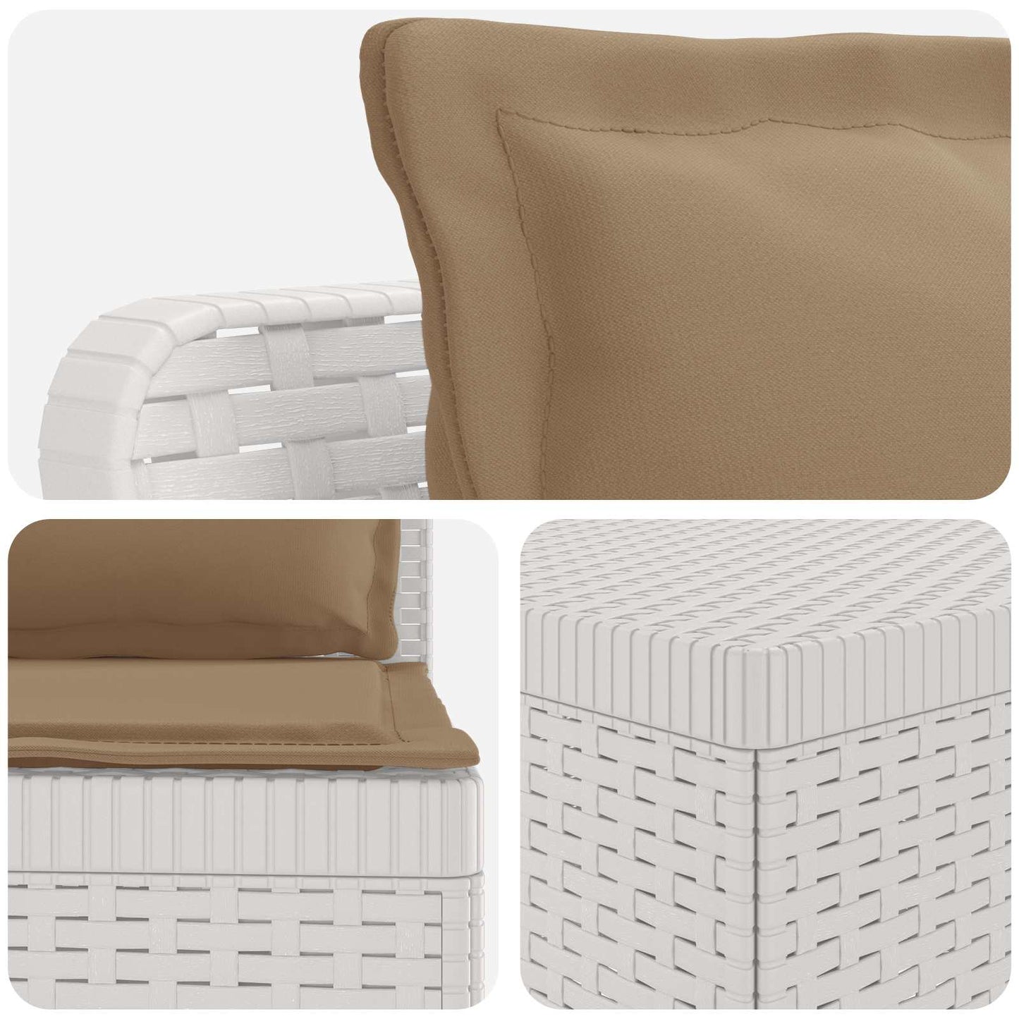 Divano da Giardino a 4 Posti con Cuscini in Stile Rattan PP | homemem39