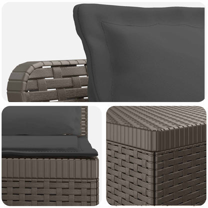 Divano da Giardino a 4 Posti con Cuscini in Stile Rattan PP | homemem39