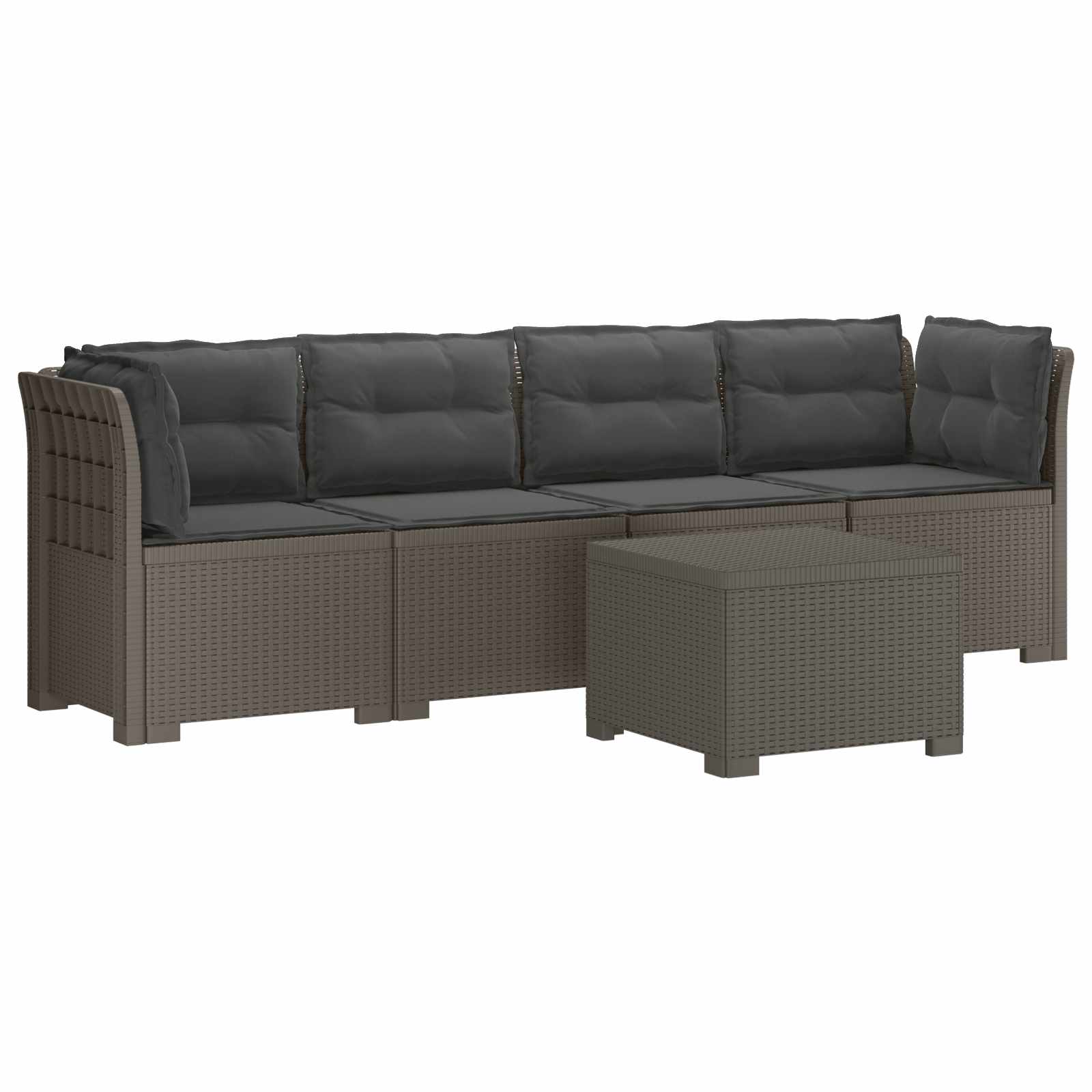 Divano da Giardino a 4 Posti con Cuscini in Stile Rattan PP | homemem39