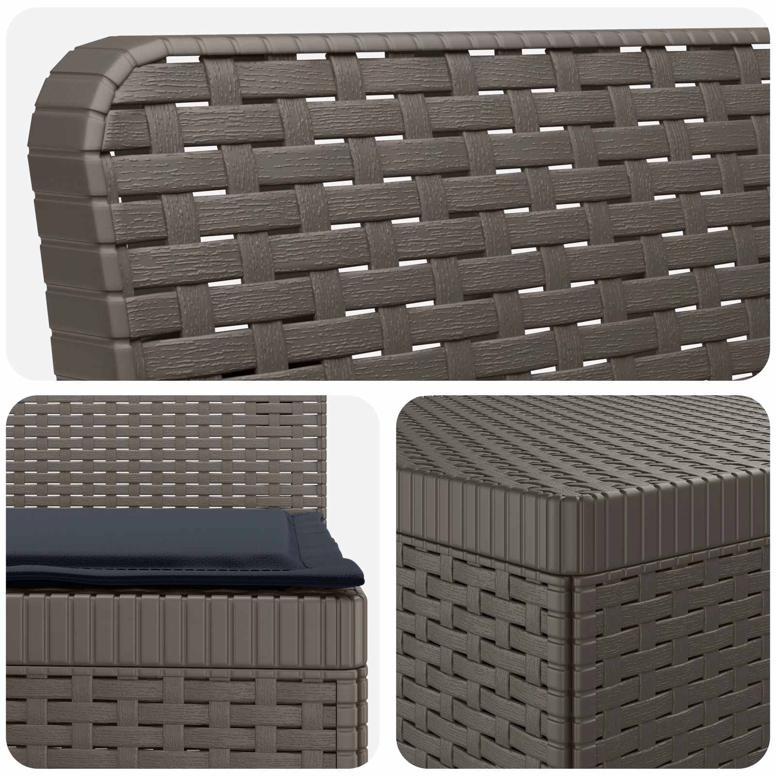 Divano da Giardino 5 Posti con Cuscini Stile Rattan PP | homemem39