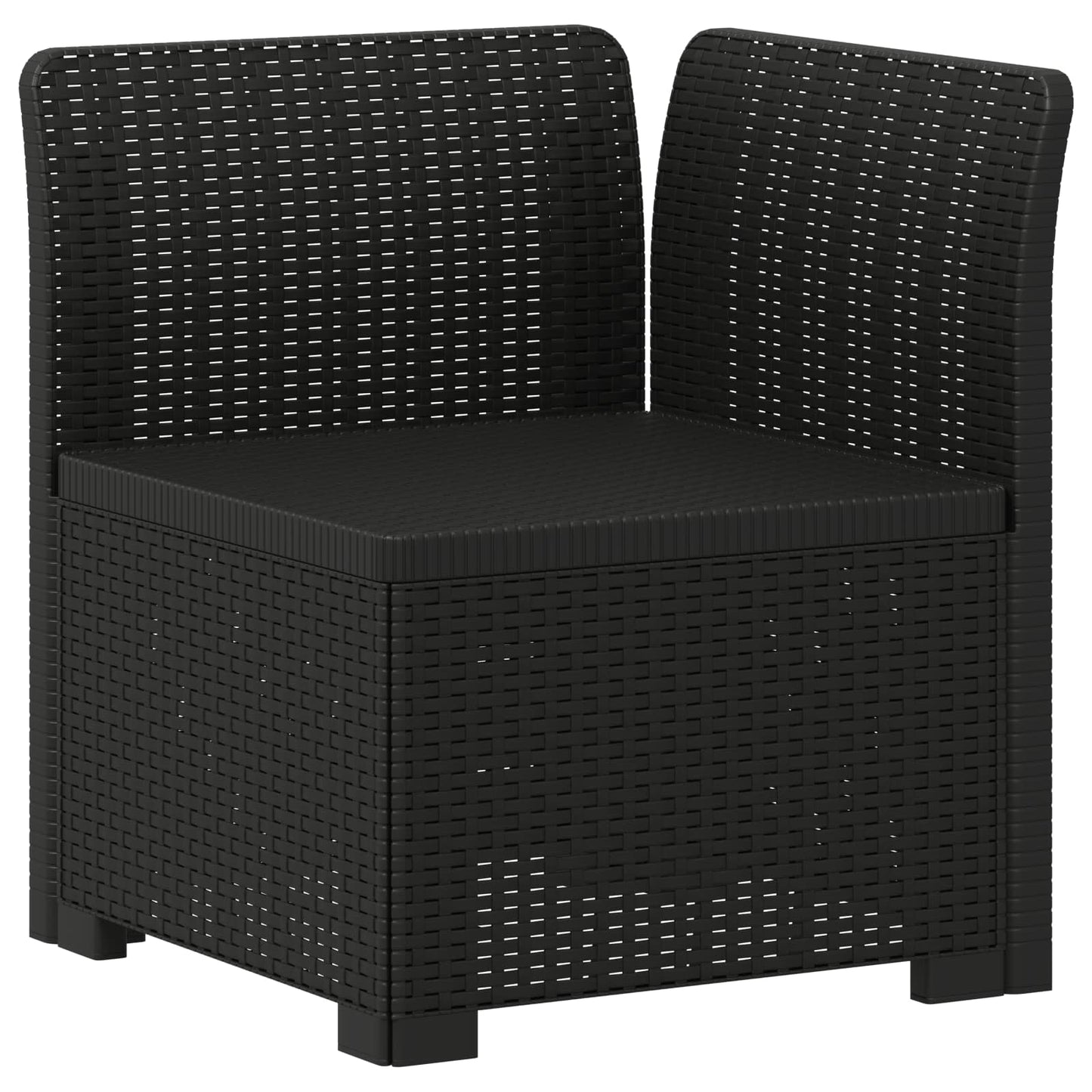 Divano da giardino 4 posti aspetto rattan PP Antracite | homemem39