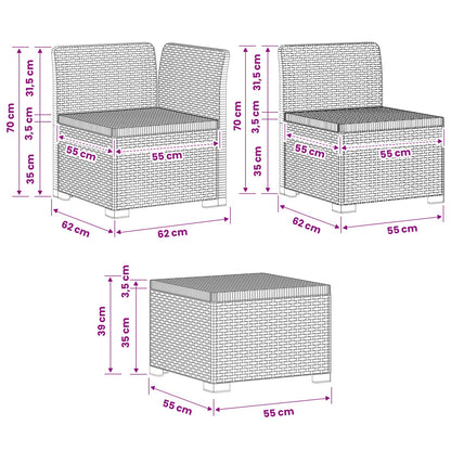 Divano da giardino 4 posti aspetto rattan PP Antracite | homemem39