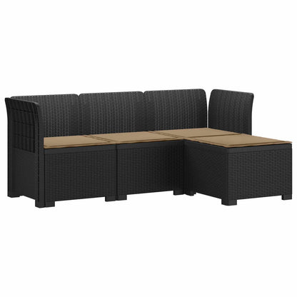 Divano da giardino 4 posti con cuscini aspetto rattan PP | homemem39