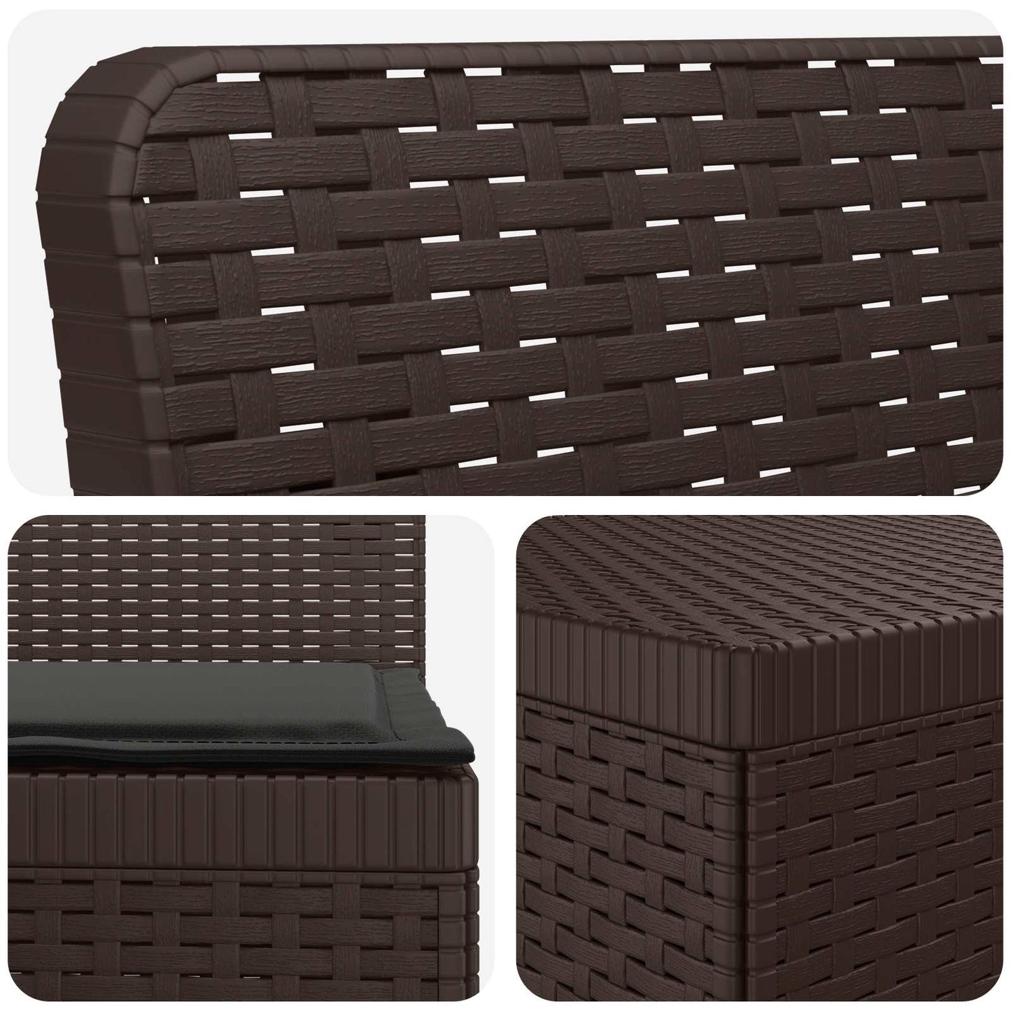 Divano da giardino 4 posti con cuscini aspetto rattan PP | homemem39