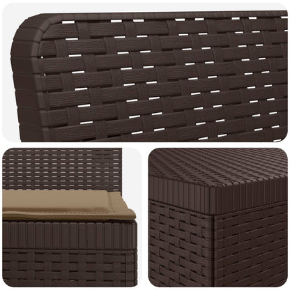 Divano da giardino 4 posti con cuscini aspetto rattan PP | homemem39