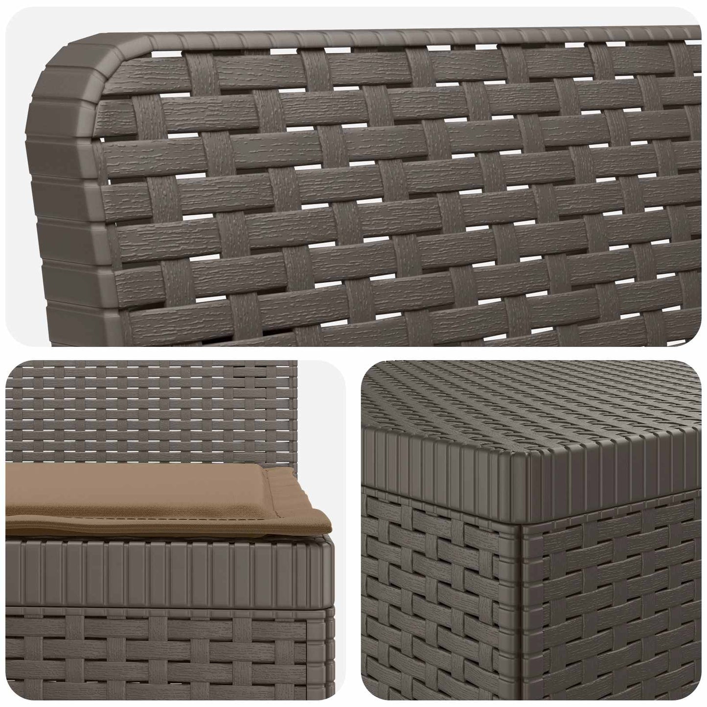 Divano da giardino 4 posti con cuscini aspetto rattan PP | homemem39