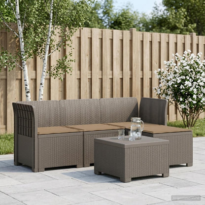 Divano da giardino 4 posti con cuscini aspetto rattan PP | homemem39