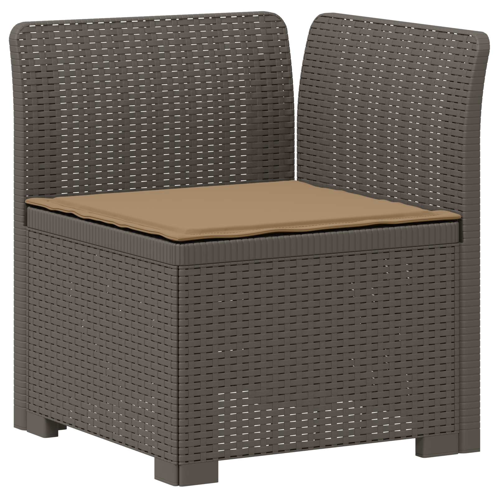 Divano da giardino 4 posti con cuscini aspetto rattan PP | homemem39