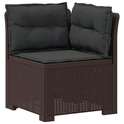 Divano da giardino 4 posti con cuscini aspetto rattan PP | homemem39