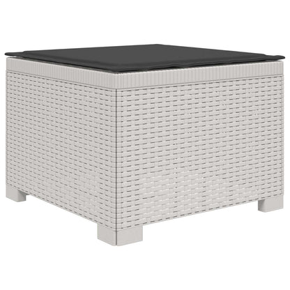 Divano da giardino 4 posti con cuscini aspetto rattan PP Bianco | homemem39