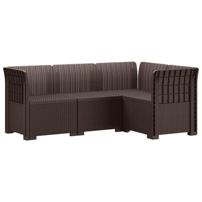Divano da Giardino 4 Posti Aspetto Rattan PP Marrone | homemem39