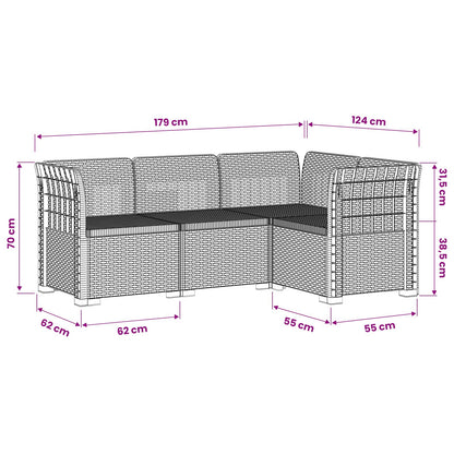 Divano da Giardino 4 Posti Aspetto Rattan PP Bianco | homemem39