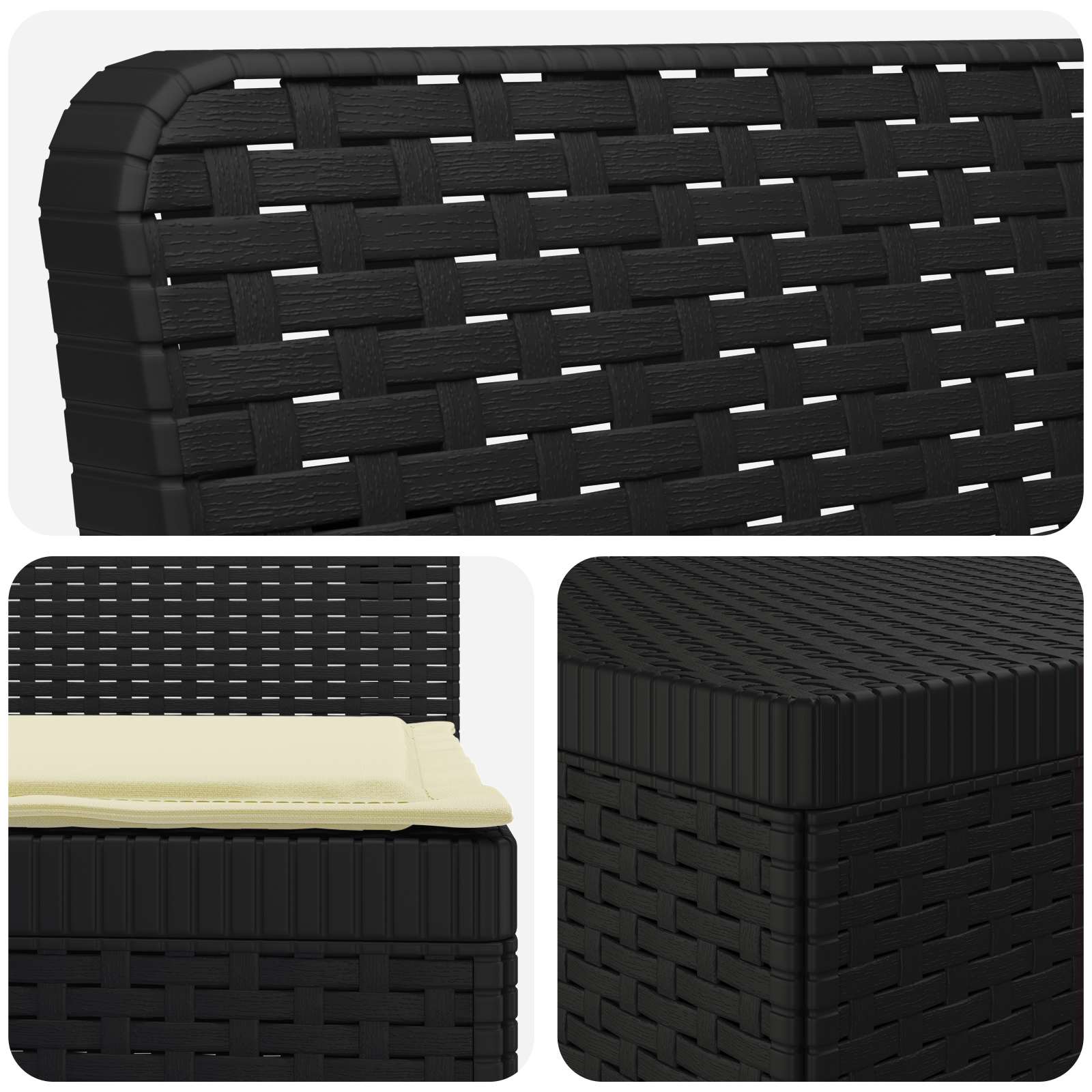 Divano da Giardino 4 Posti con Cuscini Aspetto Rattan PP | homemem39