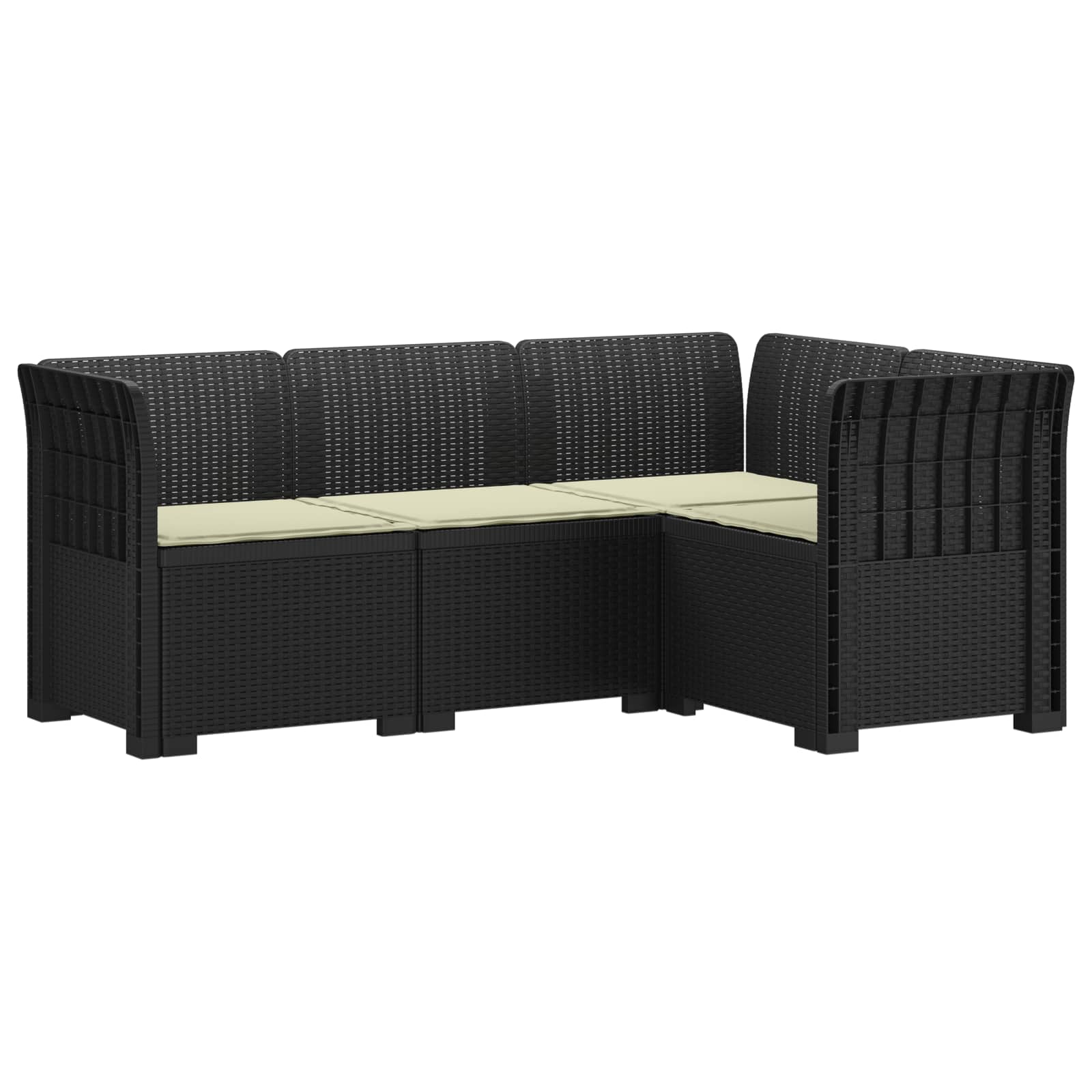 Divano da Giardino 4 Posti con Cuscini Aspetto Rattan PP | homemem39