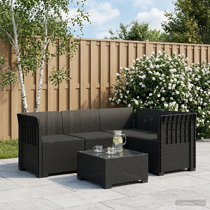 Divano da Giardino 4 Posti con Cuscini Aspetto Rattan PP | homemem39