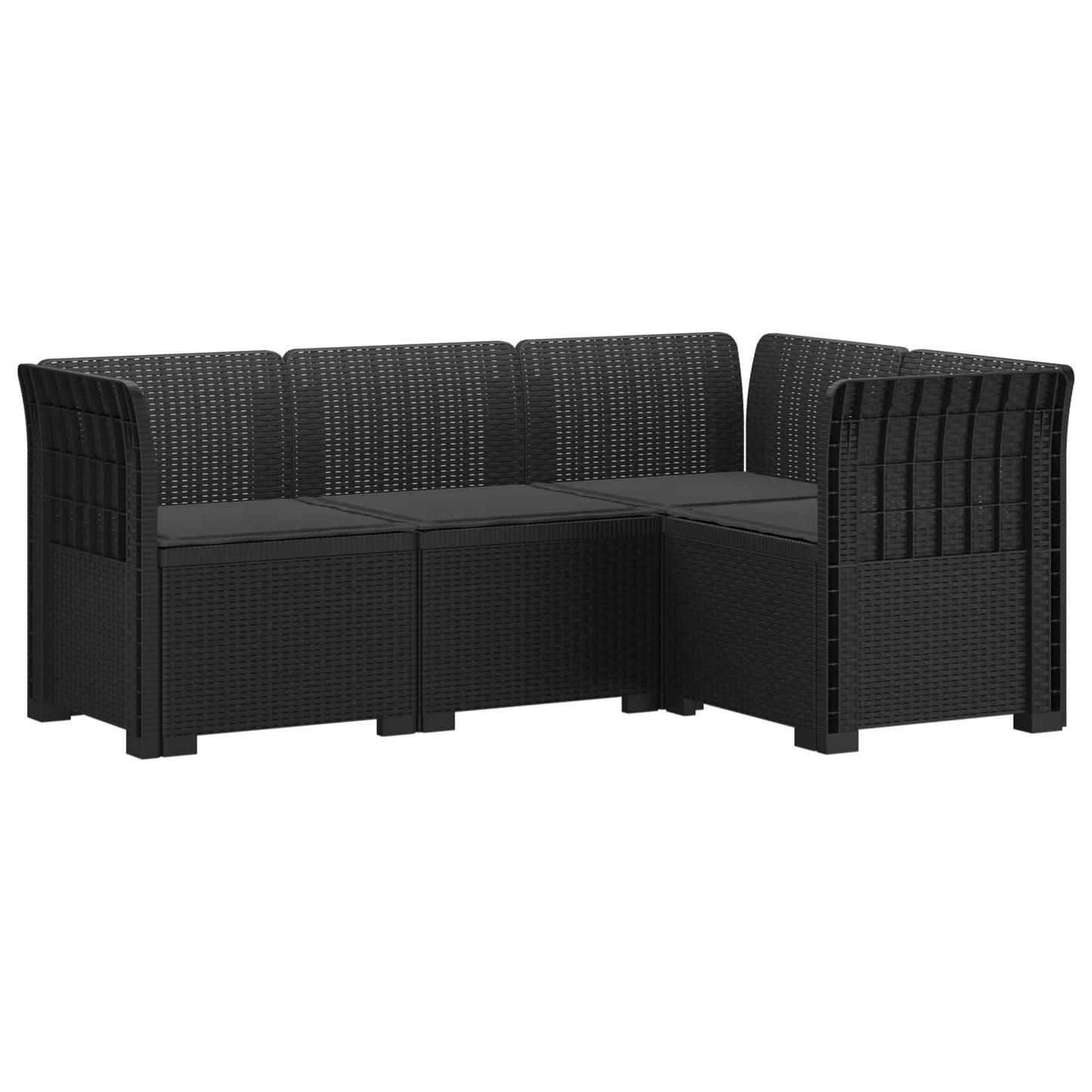 Divano da Giardino 4 Posti con Cuscini Aspetto Rattan PP | homemem39