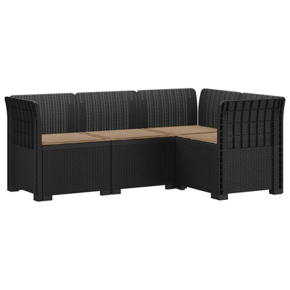 Divano da Giardino 4 Posti con Cuscini Aspetto Rattan PP | homemem39