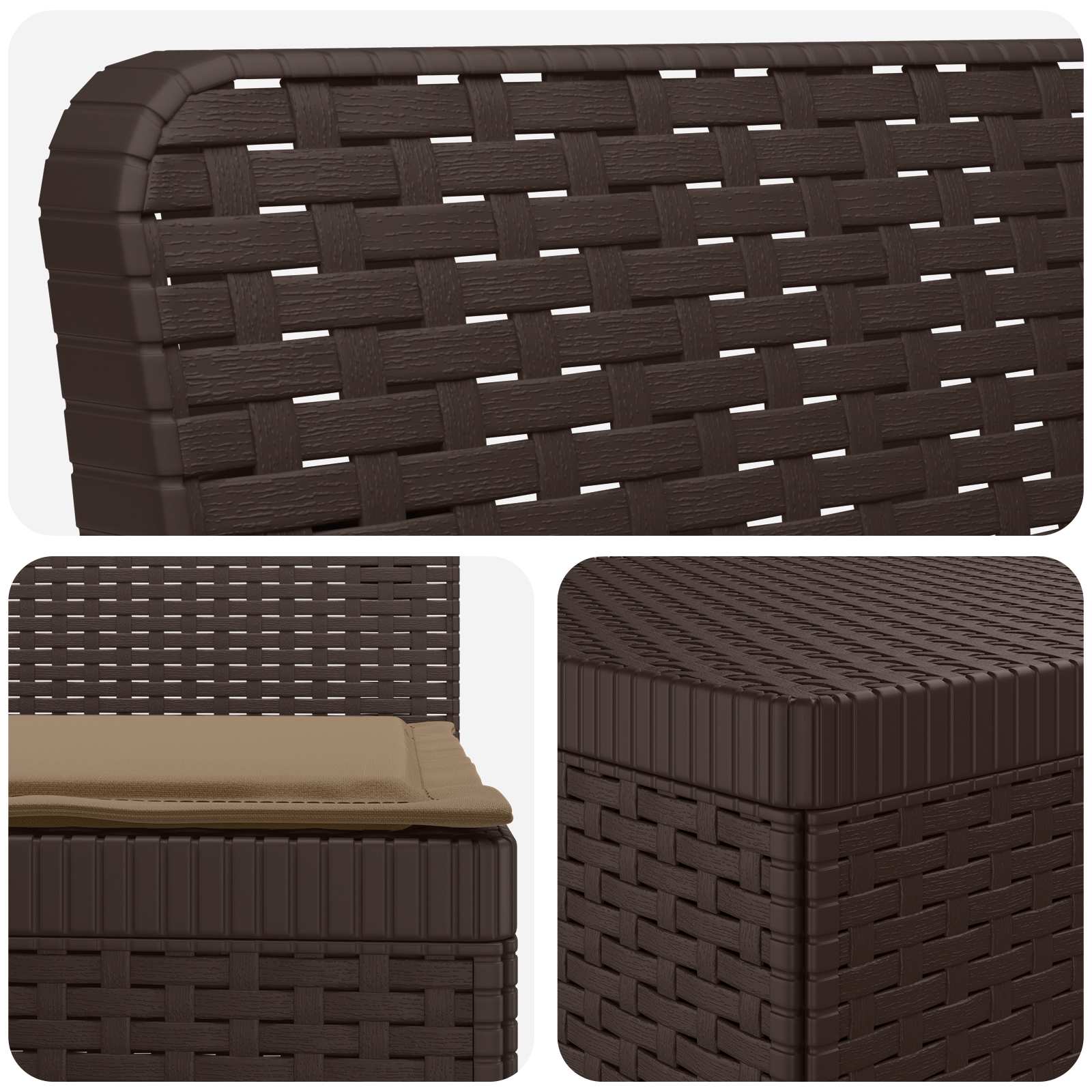 Divano da Giardino 4 Posti con Cuscini Aspetto Rattan PP | homemem39