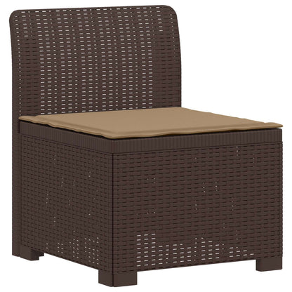 Divano da Giardino 4 Posti con Cuscini Aspetto Rattan PP | homemem39