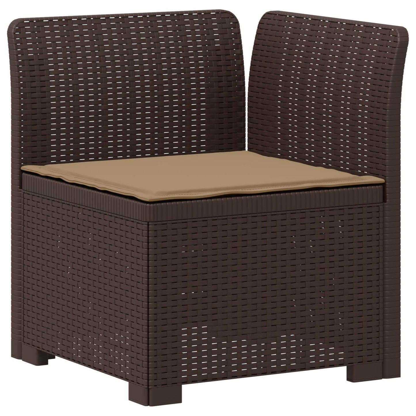 Divano da Giardino 4 Posti con Cuscini Aspetto Rattan PP | homemem39