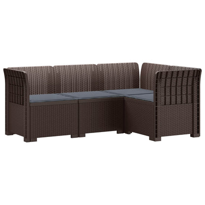 Divano da Giardino 4 Posti con Cuscini Aspetto Rattan PP | homemem39