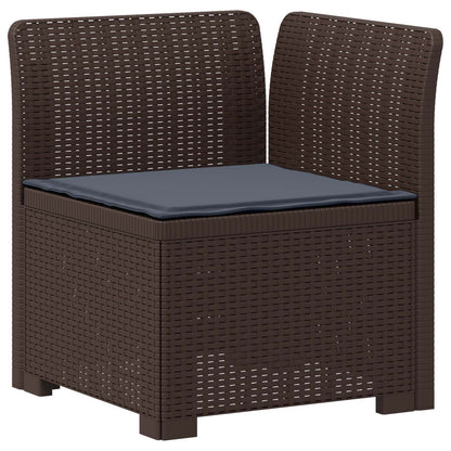 Divano da Giardino 4 Posti con Cuscini Aspetto Rattan PP | homemem39