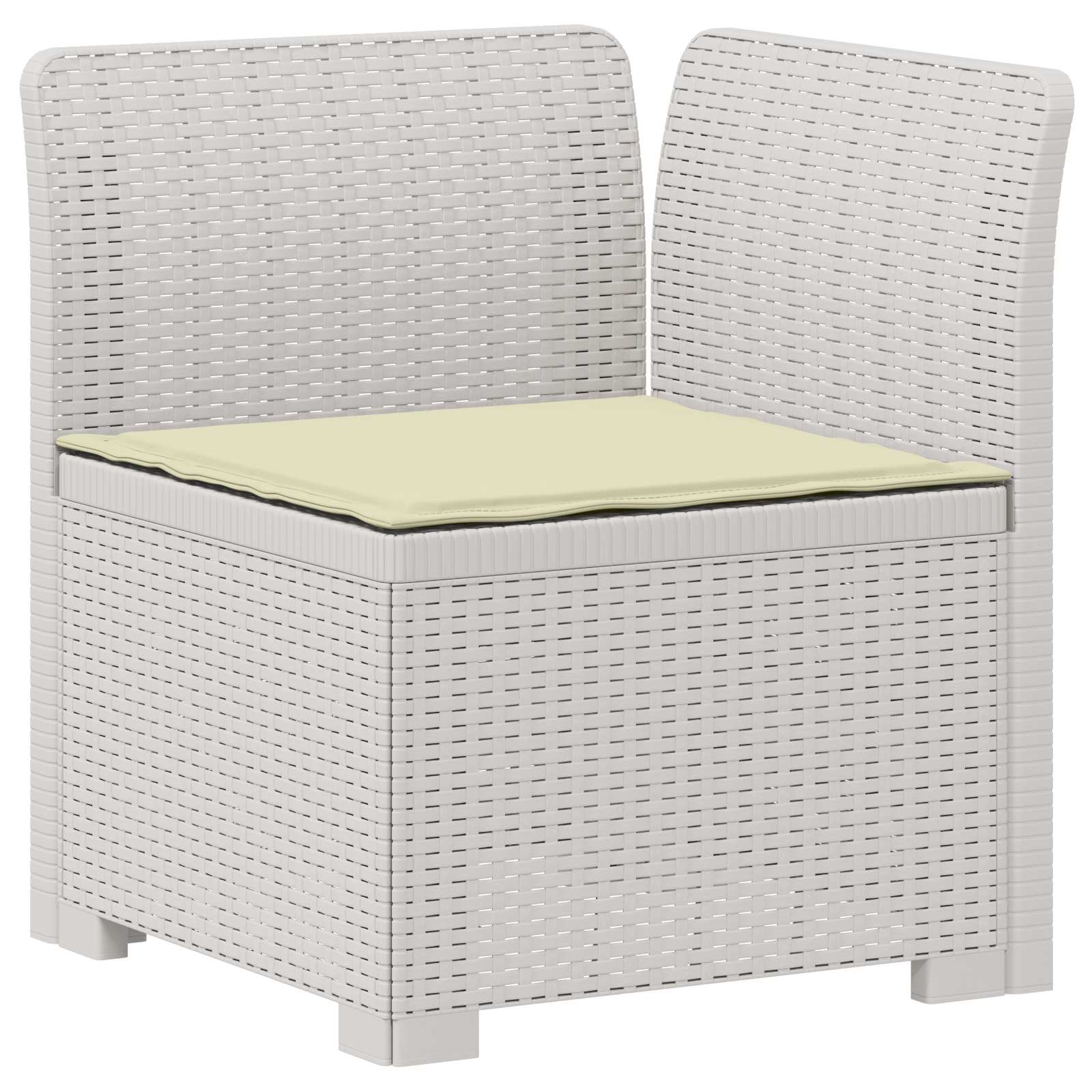 Divano da Giardino 4 Posti con Cuscini Aspetto Rattan PP Bianco | homemem39