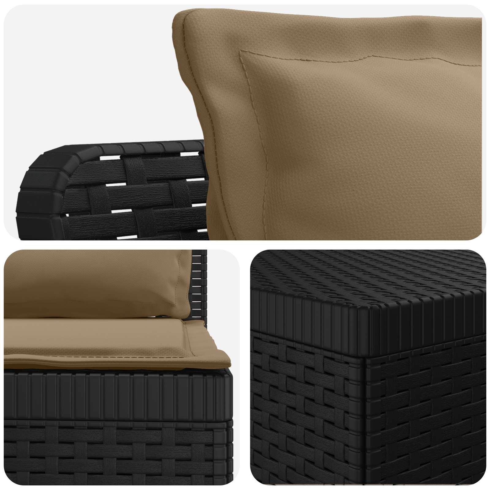 Divano da Giardino 4 Posti con Cuscini Aspetto Rattan PP | homemem39