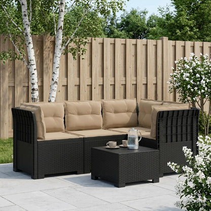 Divano da Giardino 4 Posti con Cuscini Aspetto Rattan PP | homemem39