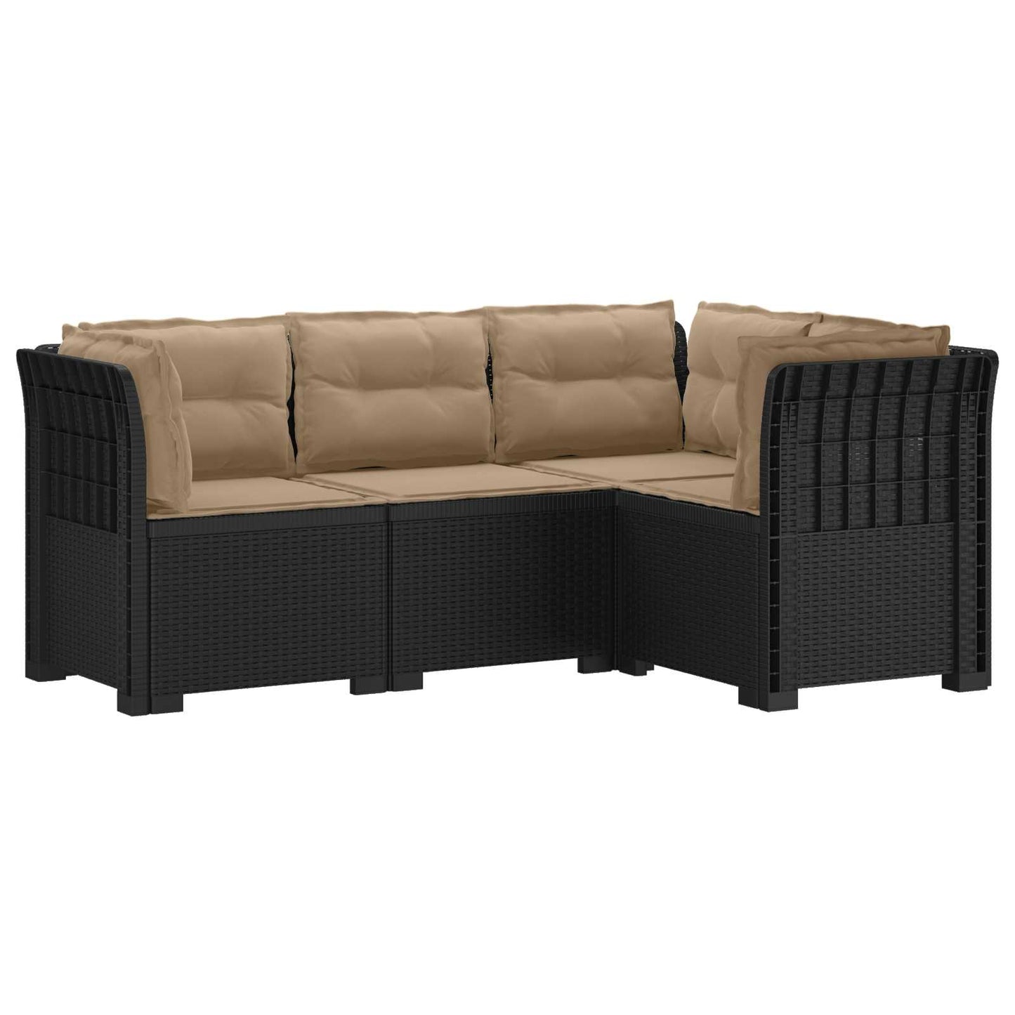 Divano da Giardino 4 Posti con Cuscini Aspetto Rattan PP | homemem39