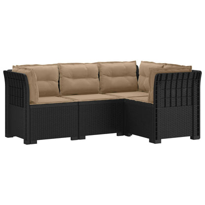 Divano da Giardino 4 Posti con Cuscini Aspetto Rattan PP | homemem39