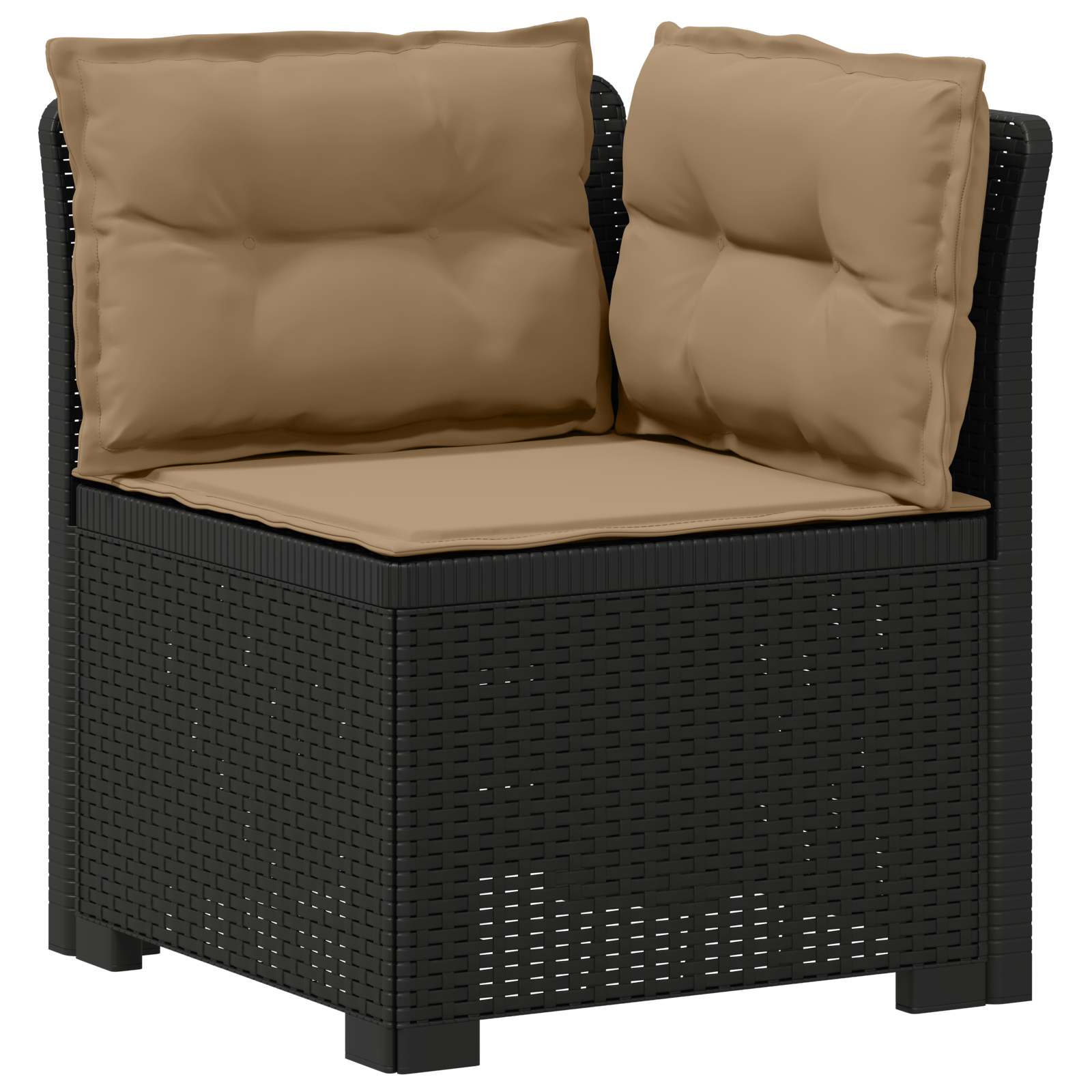 Divano da Giardino 4 Posti con Cuscini Aspetto Rattan PP | homemem39