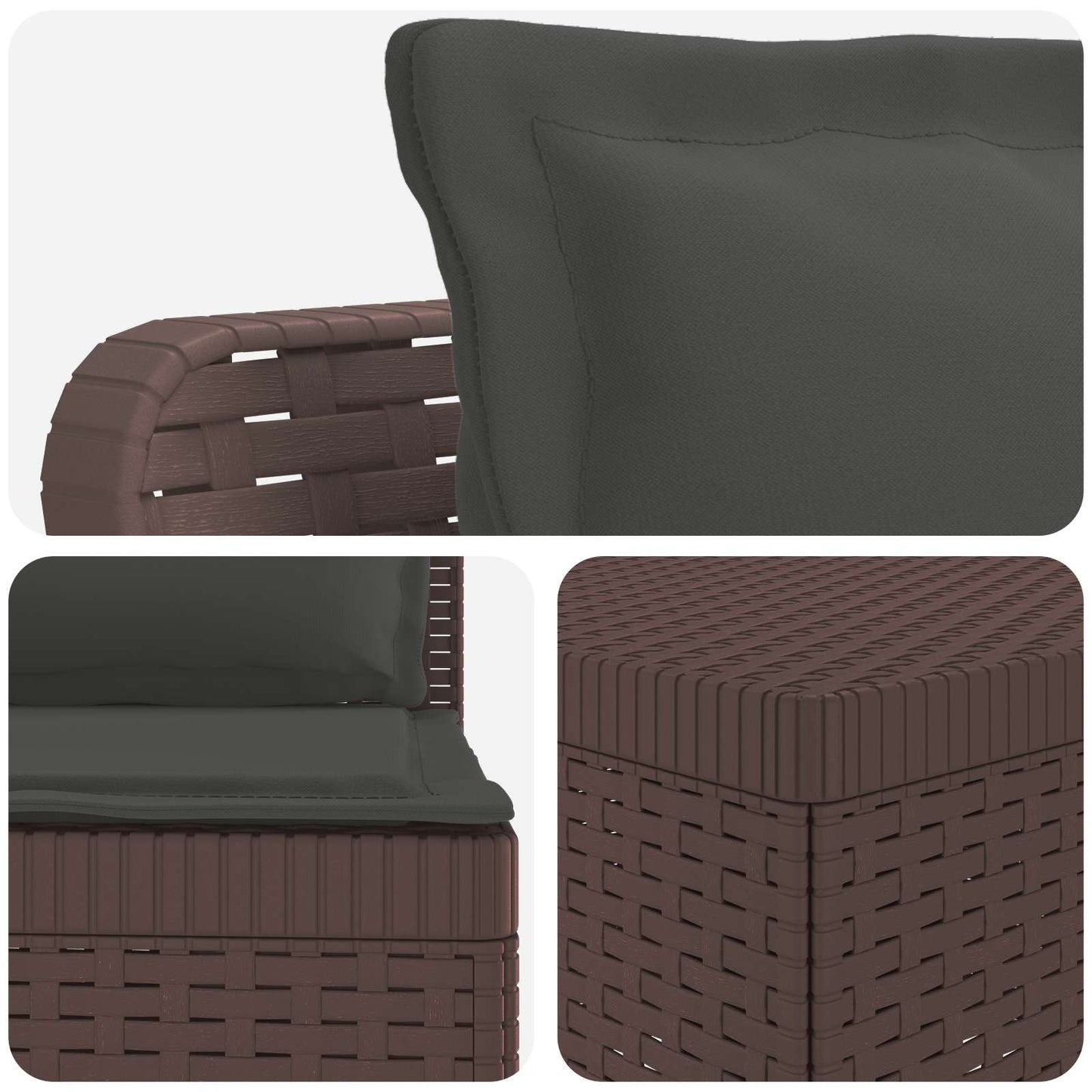 Divano da Giardino 4 Posti con Cuscini Aspetto Rattan PP | homemem39