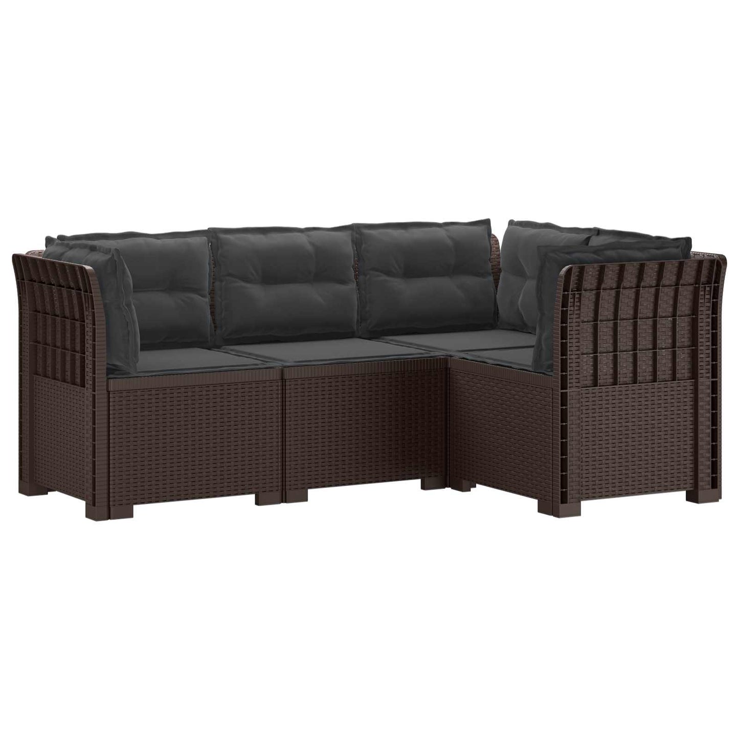 Divano da Giardino 4 Posti con Cuscini Aspetto Rattan PP | homemem39