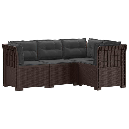 Divano da Giardino 4 Posti con Cuscini Aspetto Rattan PP | homemem39
