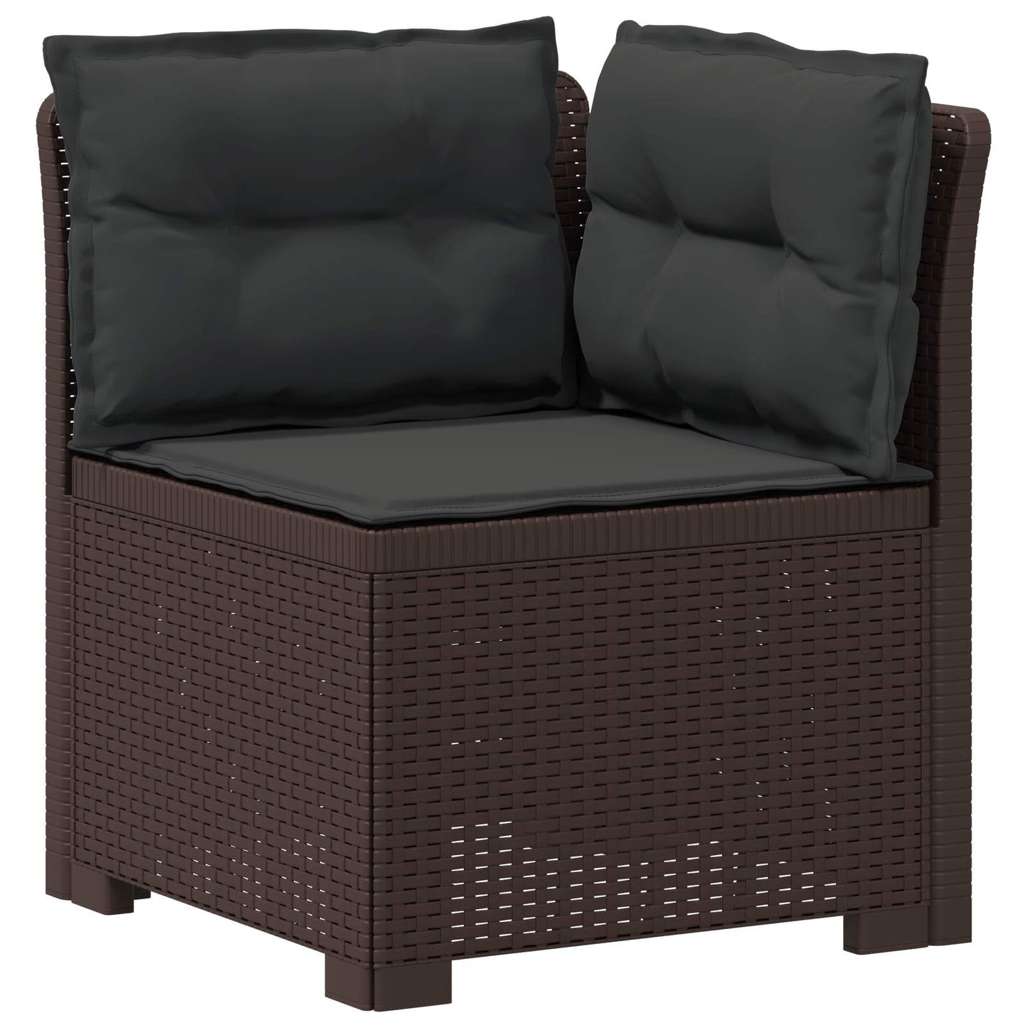 Divano da Giardino 4 Posti con Cuscini Aspetto Rattan PP | homemem39