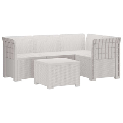 Divano da giardino 4 posti aspetto rattan PP Bianco | homemem39