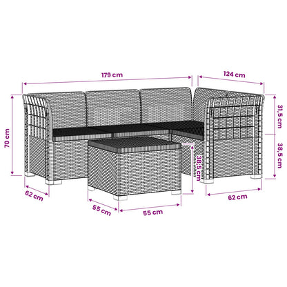 Divano da giardino 4 posti aspetto rattan PP Bianco | homemem39