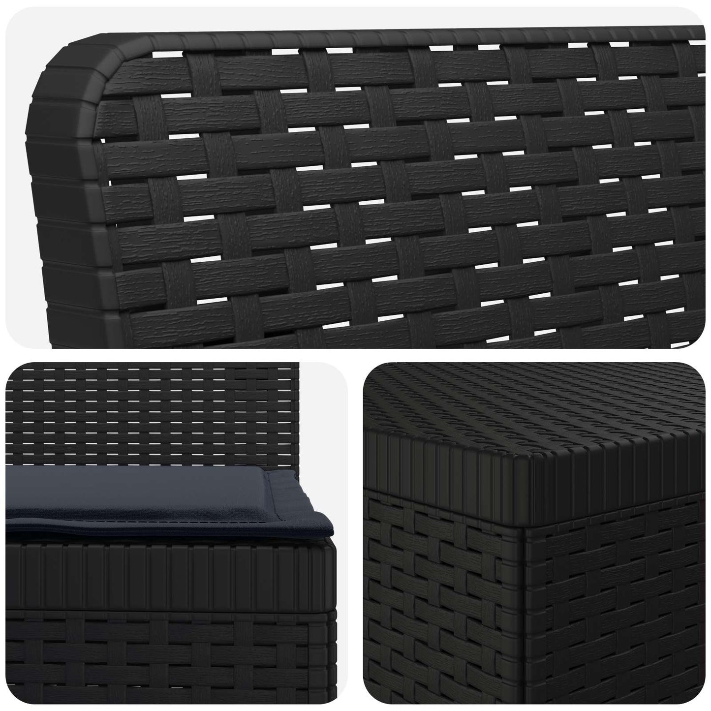 Divano da giardino 4 posti con cuscini aspetto rattan PP | homemem39