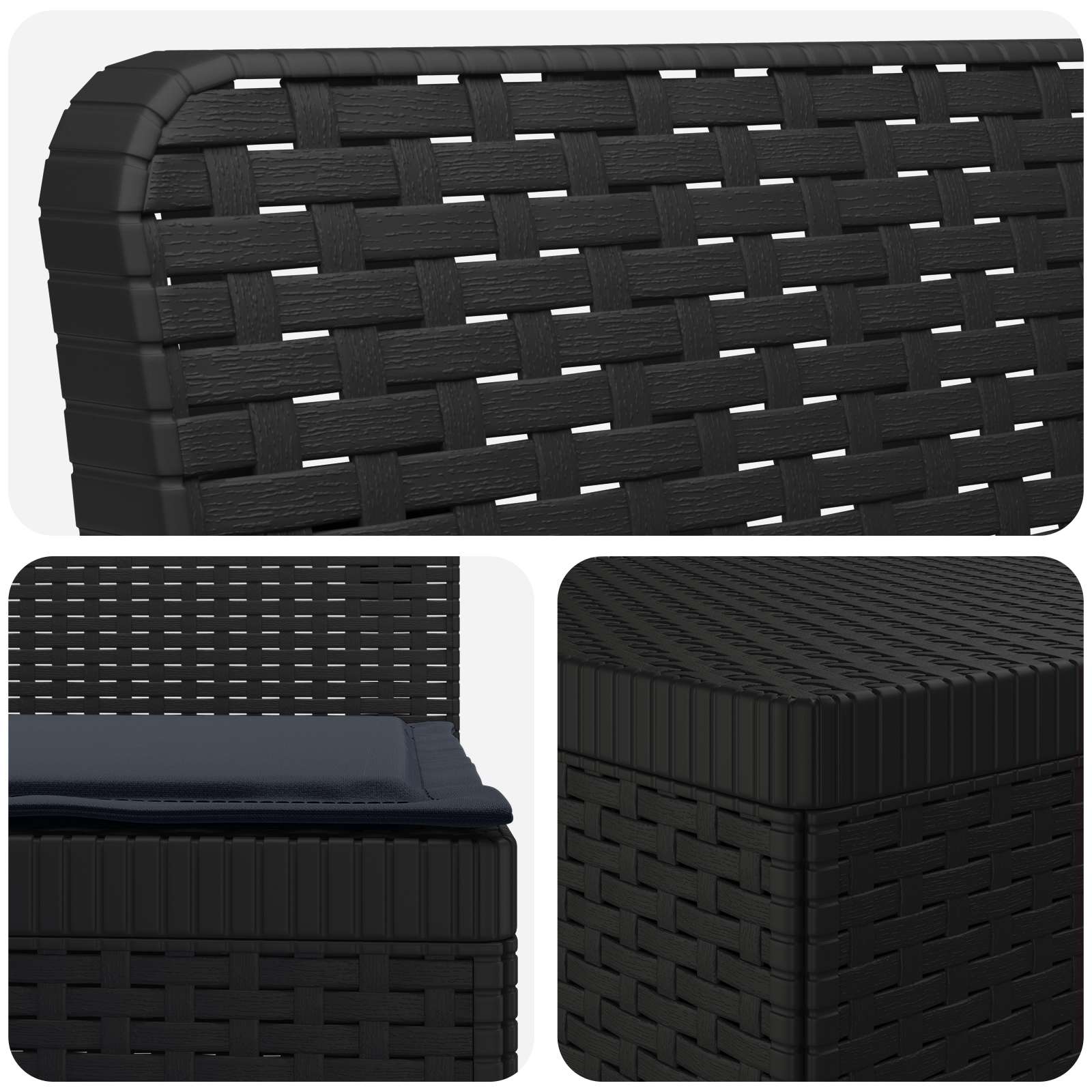 Divano da giardino 4 posti con cuscini aspetto rattan PP | homemem39