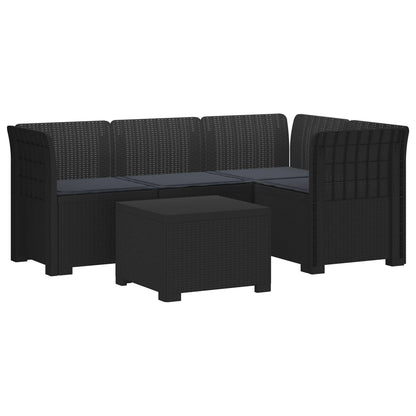 Divano da giardino 4 posti con cuscini aspetto rattan PP | homemem39