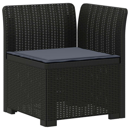 Divano da giardino 4 posti con cuscini aspetto rattan PP | homemem39